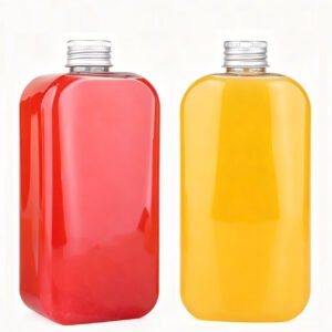 14oz 400ml Clear Square Juice Bottle with Aluminum Cap | 200 pcs Bulk Sales