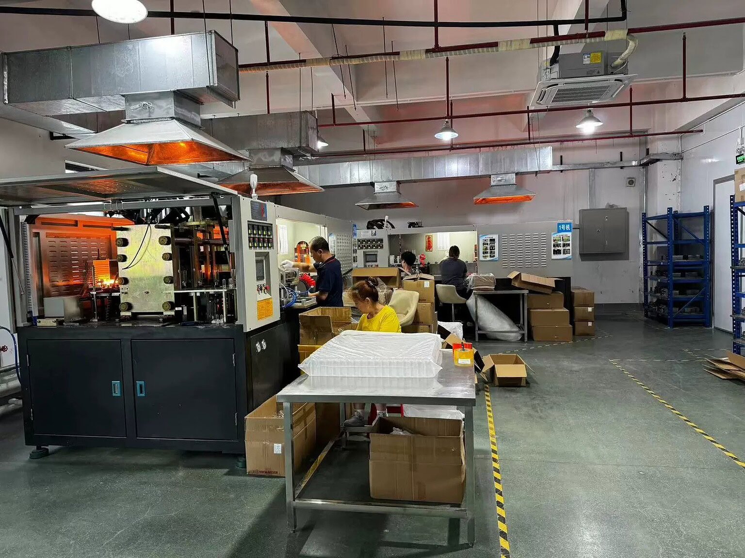 Industrial plastic and glass bottle production facility.