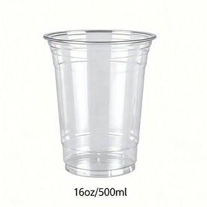 Wholesale 16 oz 500ml Recyclable Clear PET Cups for Juice | 1000/Case