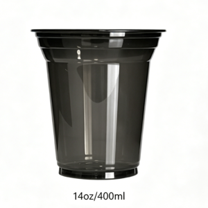 Recyclable 14oz 400ml Black PET Cold Cup with Lid | 1000/Case
