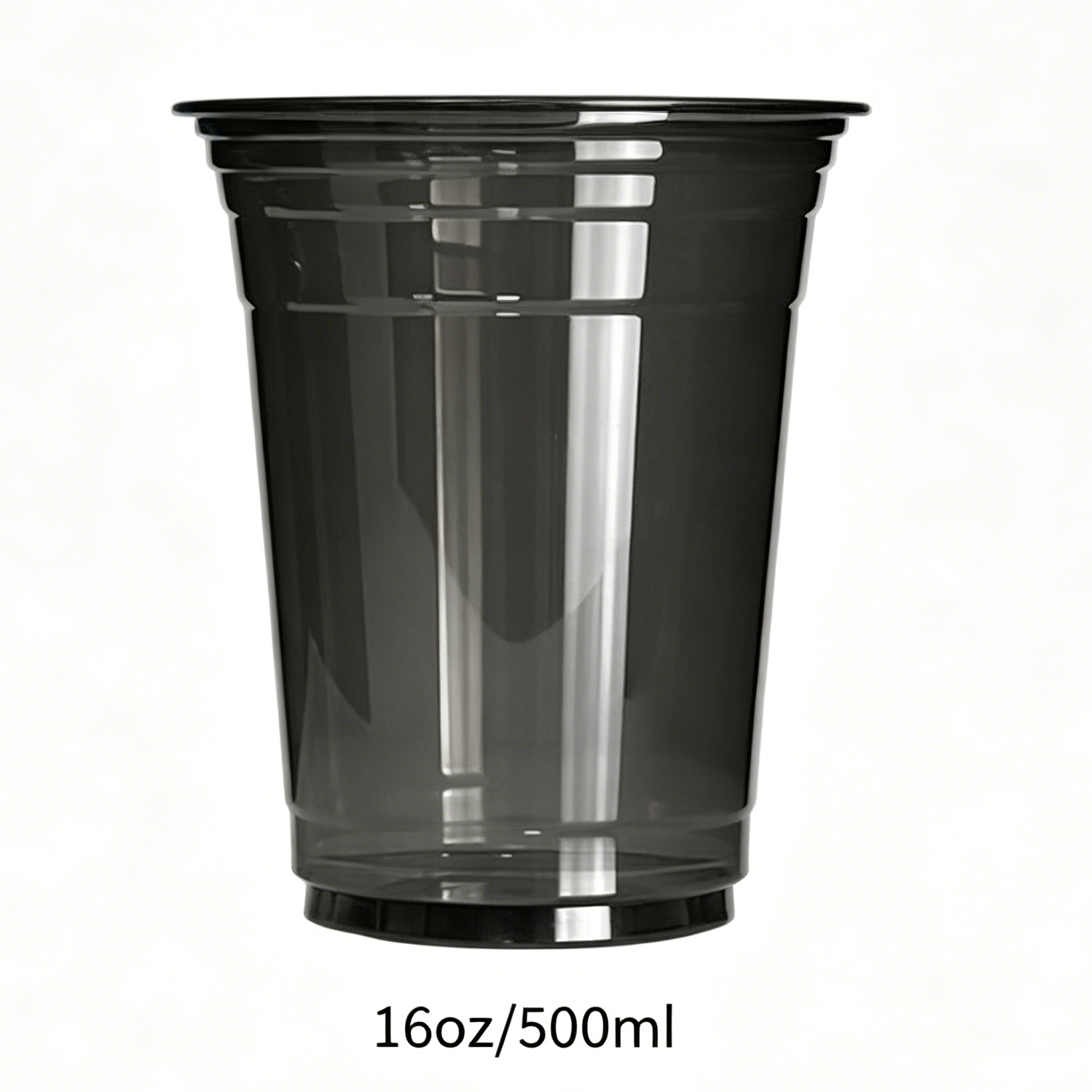 Disposable 16oz 500ml Black PET Cup with Lid | 1000/Case