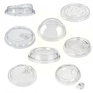Multiple Styles Clear Plastic Lid for PET Cups with Straw Hole | 1000/Case
