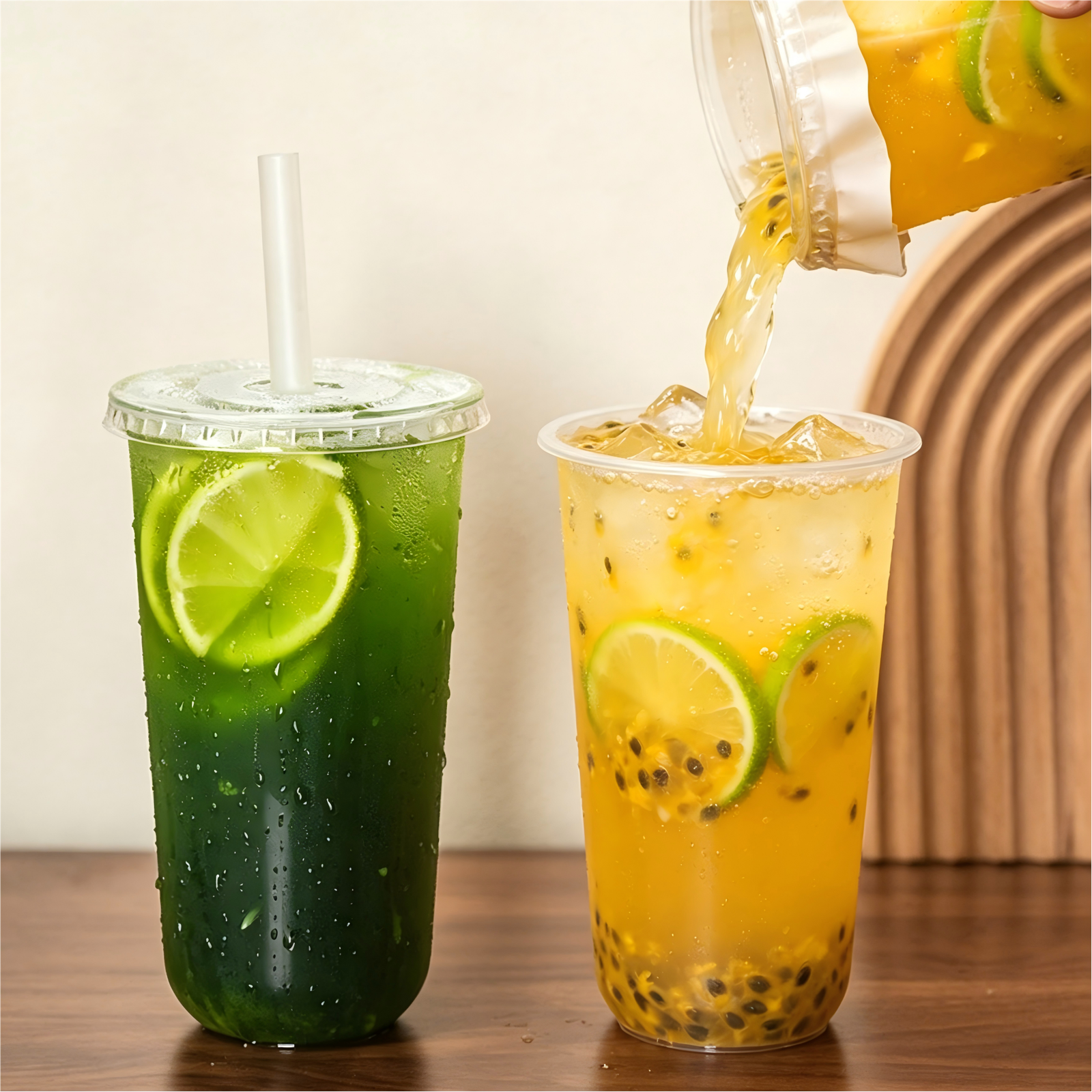 Food Grade 20oz 600ml U-shape Clear PET Cup | 1000/Case - Image 13