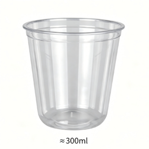 Wholesale 10oz 300ml U-shape Clear PET Cup for Coffee | 1000/Case
