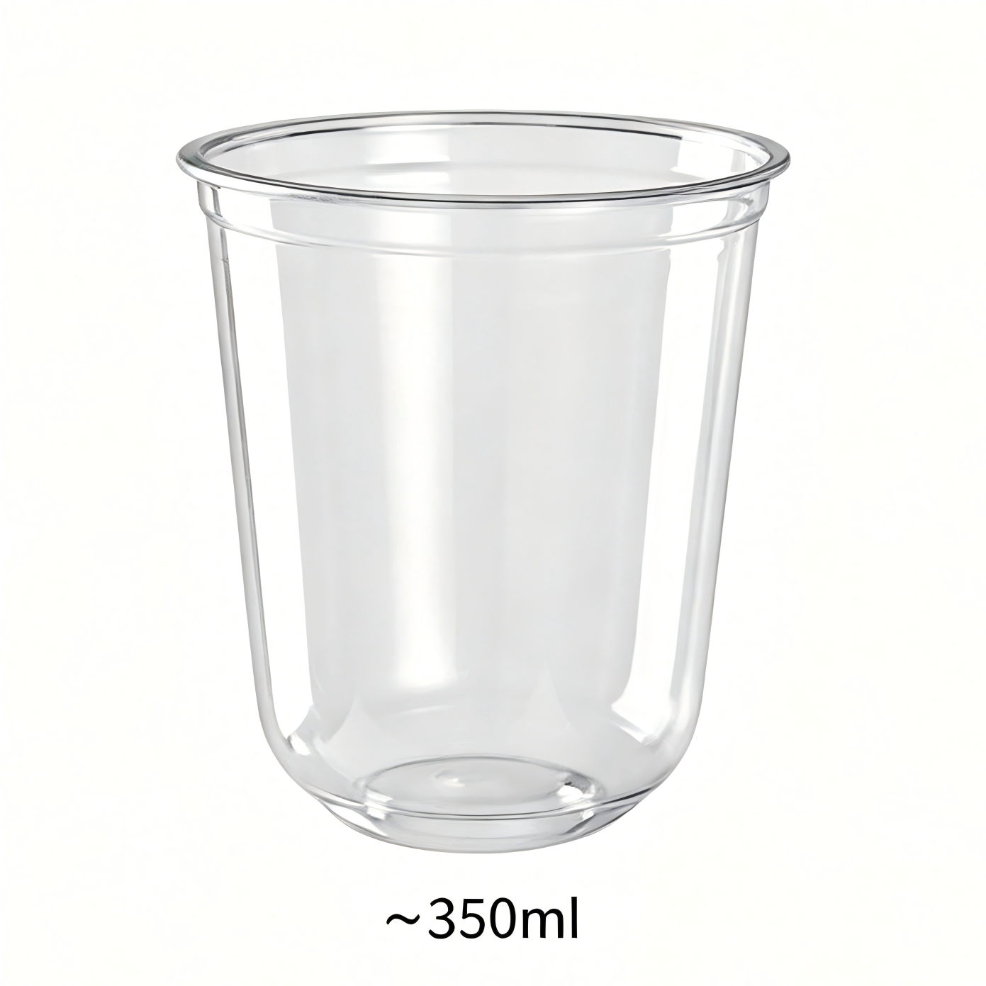 Wholesale 12oz 350ml U-shape Clear PET Cup for Cold Drinks | 1000/Case
