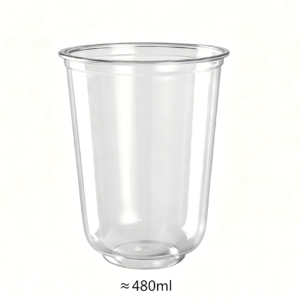 Wholesale 16oz 475ml U-shape Clear PET Cup for Coffee | 1000/Case