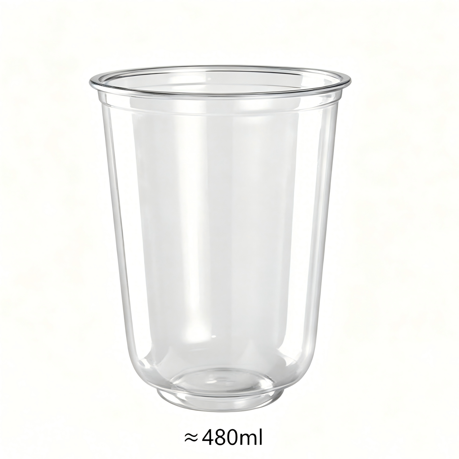 Wholesale 16oz 475ml U-shape Clear PET Cup for Coffee | 1000/Case