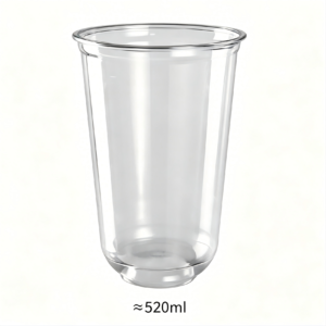 Wholesale 17oz 520ml U-shape Clear PET Cup for Juice | 1000/Case