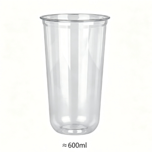Food Grade 20oz 600ml U-shape Clear PET Cup | 1000/Case