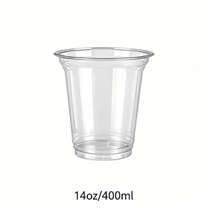 14 oz 400ml Recyclable Clear Cold PET Cups for Coffee | 1000/Case