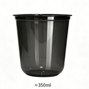 Wholesale 12oz 350ml U-shape Black PET Cup with Lid | 1000/Case